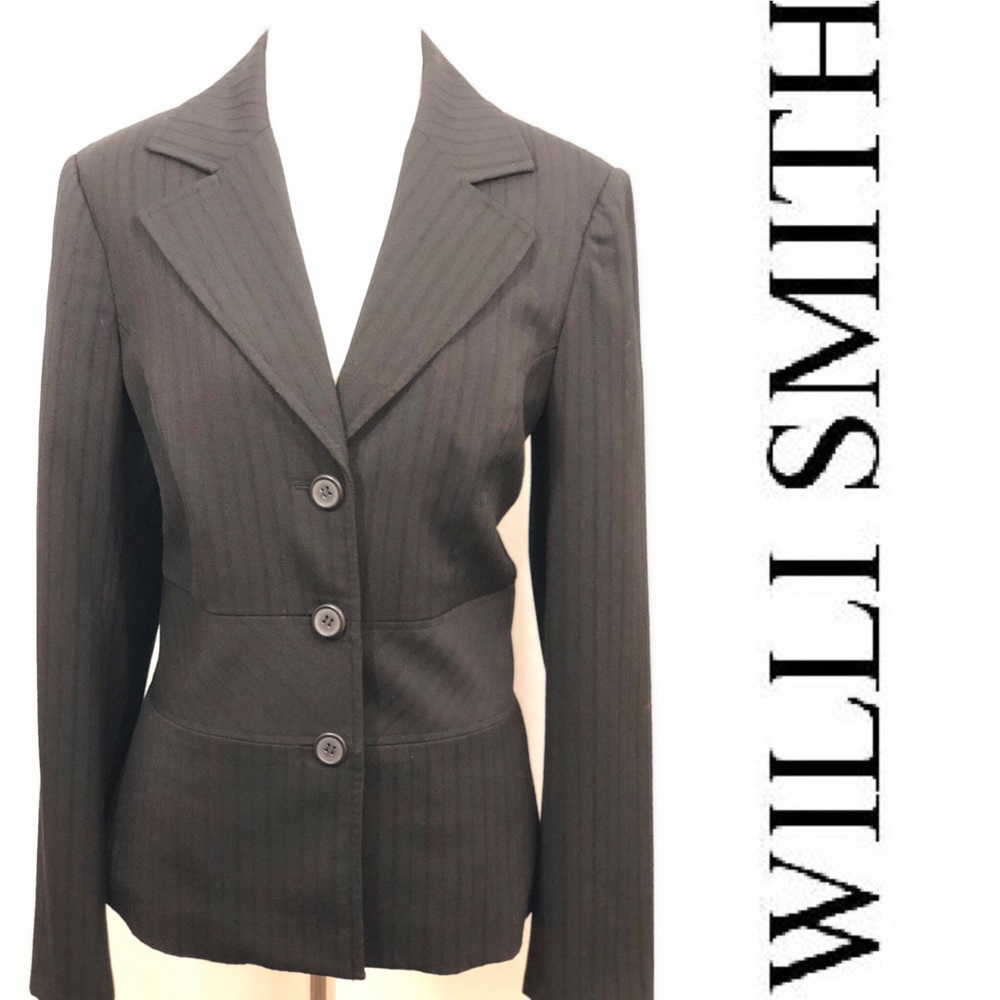 WILLI SMITH Black on Black Pinstripe Blazer